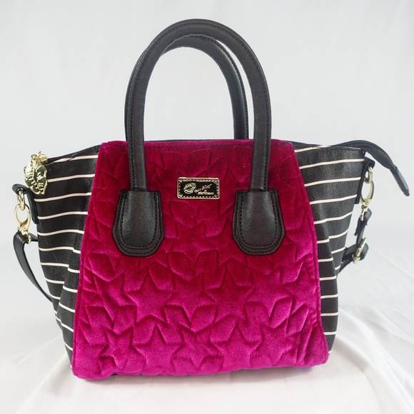 Betsey Johnson Handbags - Betsey Johnson Luv Betsey Crossbody Bag Black and White Striped Star Quilted